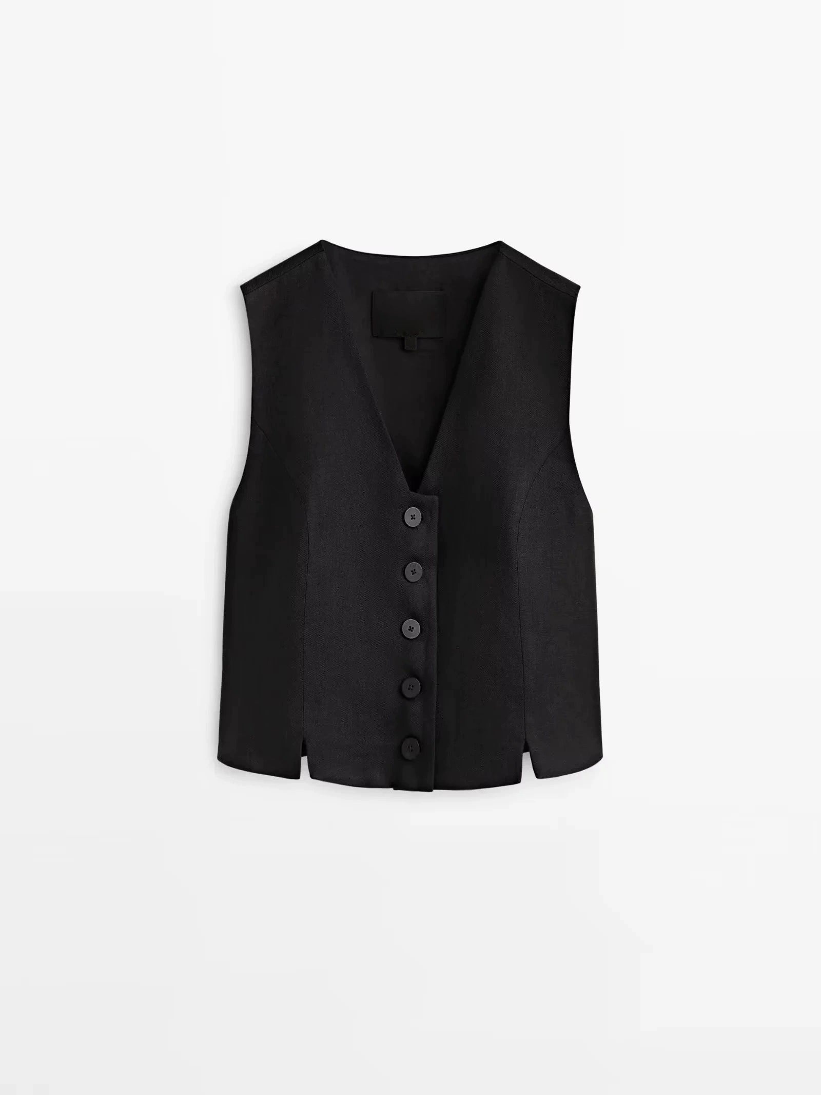 MD Summer New Arrival Single-Breasted V Neck Sleeveless Outwear Leisure Commute Short Suit Vest 6025571