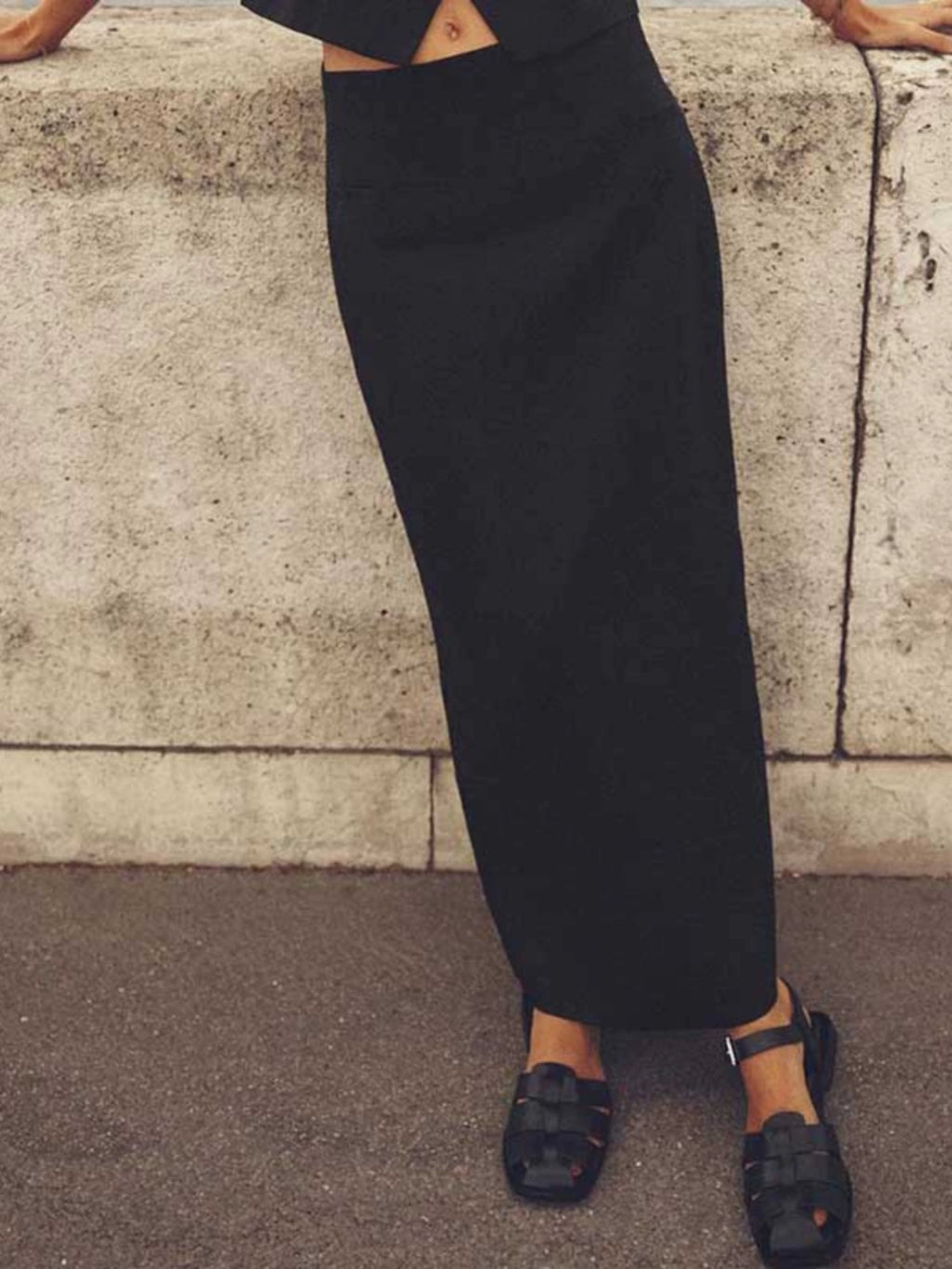 Fashion Women's Wear Blended Fabric High Waist Skirt Linen