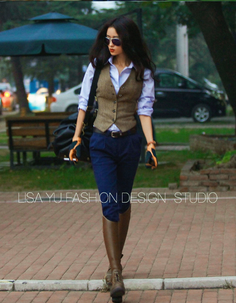 Casual Silm Slimming and Short Retro Woolen Vest