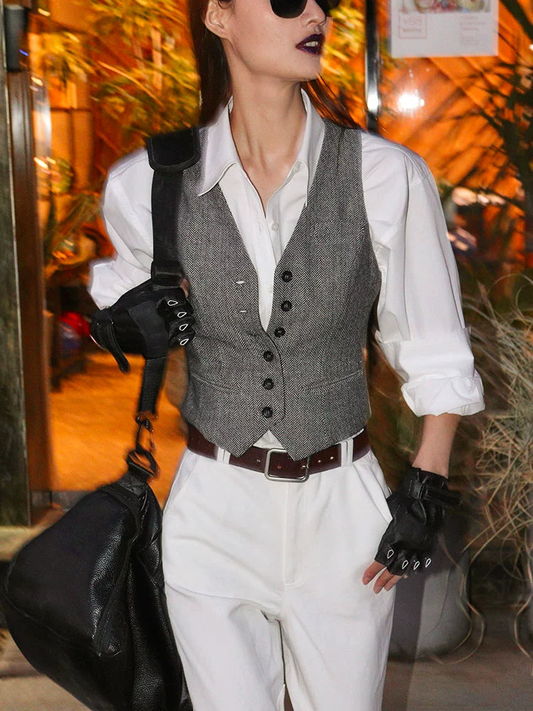 Casual Silm Slimming and Short Retro Woolen Vest