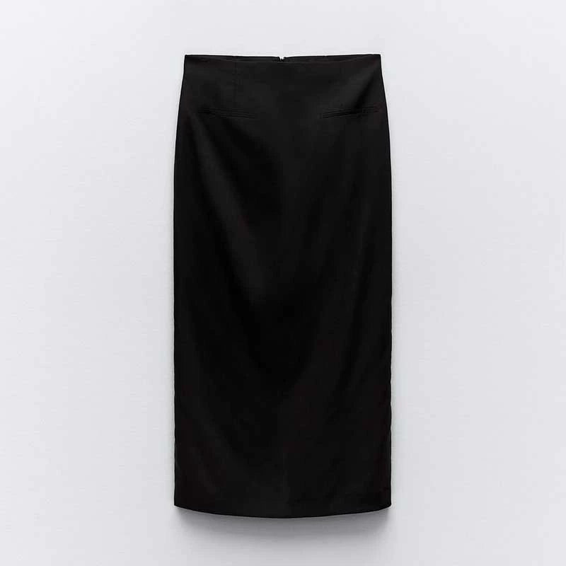 Fashion Women's Wear Blended Fabric High Waist Skirt Linen
