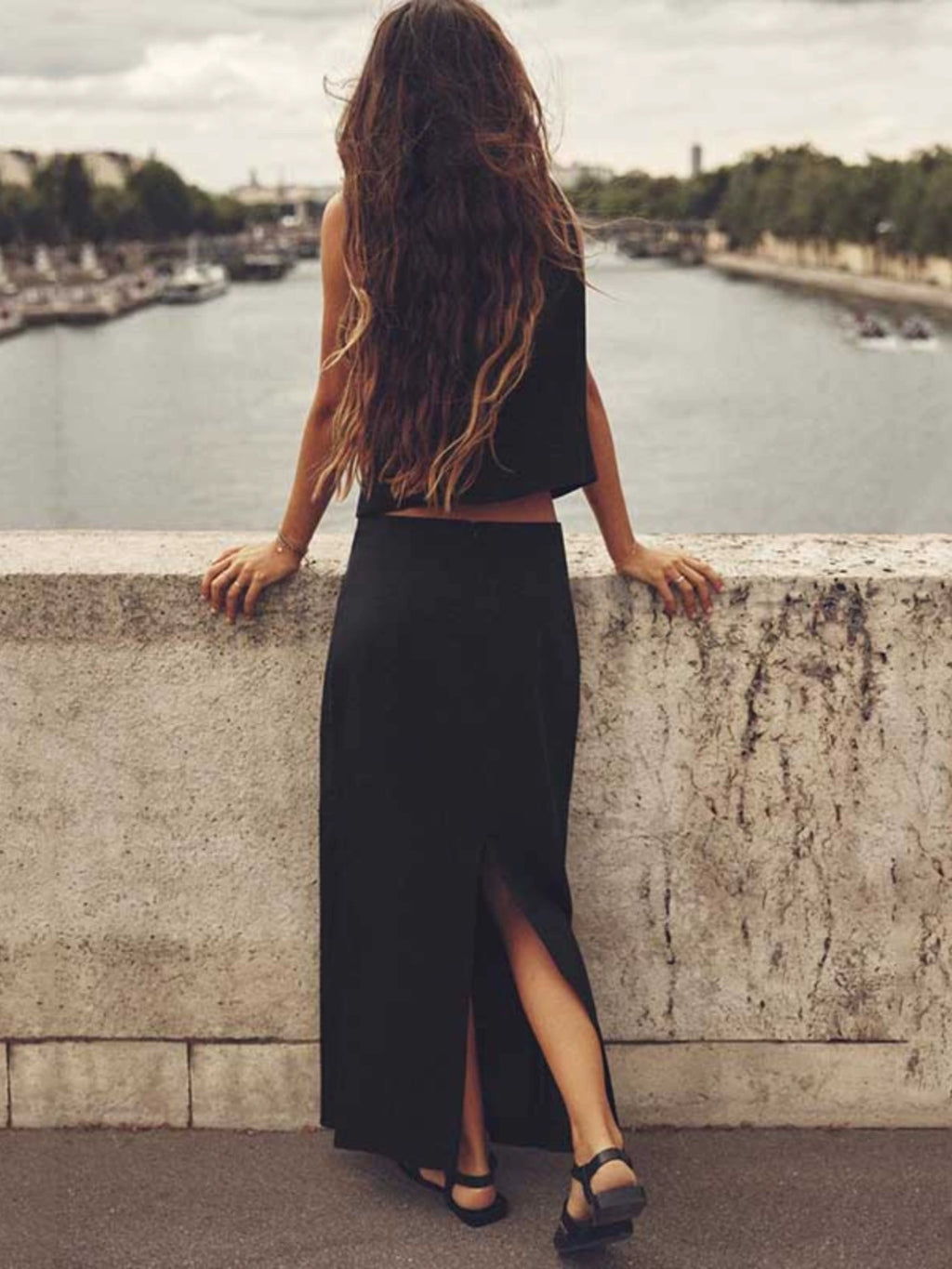 Fashion Women's Wear Blended Fabric High Waist Skirt Linen