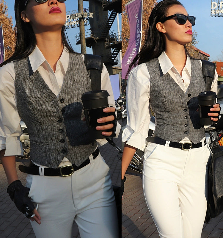 Casual Silm Slimming and Short Retro Woolen Vest