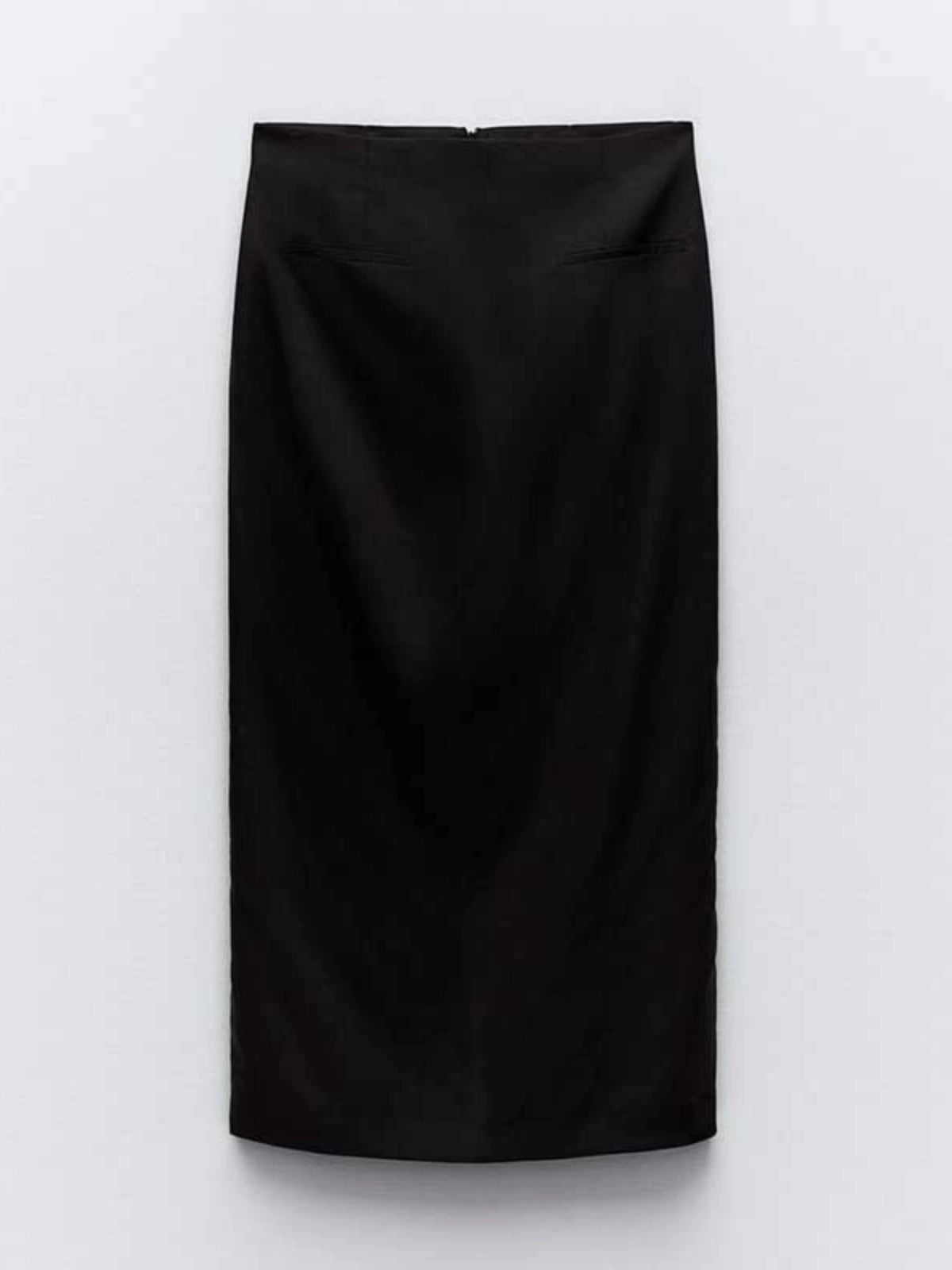 Fashion Women's Wear Blended Fabric High Waist Skirt Linen