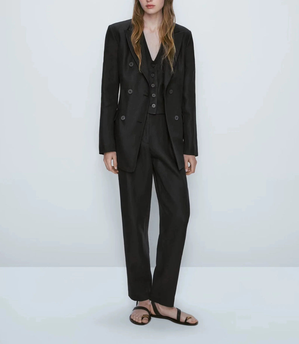 MD Summer New Arrival Single-Breasted V Neck Sleeveless Outwear Leisure Commute Short Suit Vest 6025571