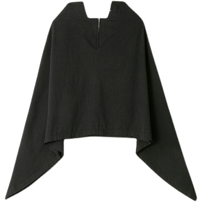 Simple Black Irregular with Personality Skirt