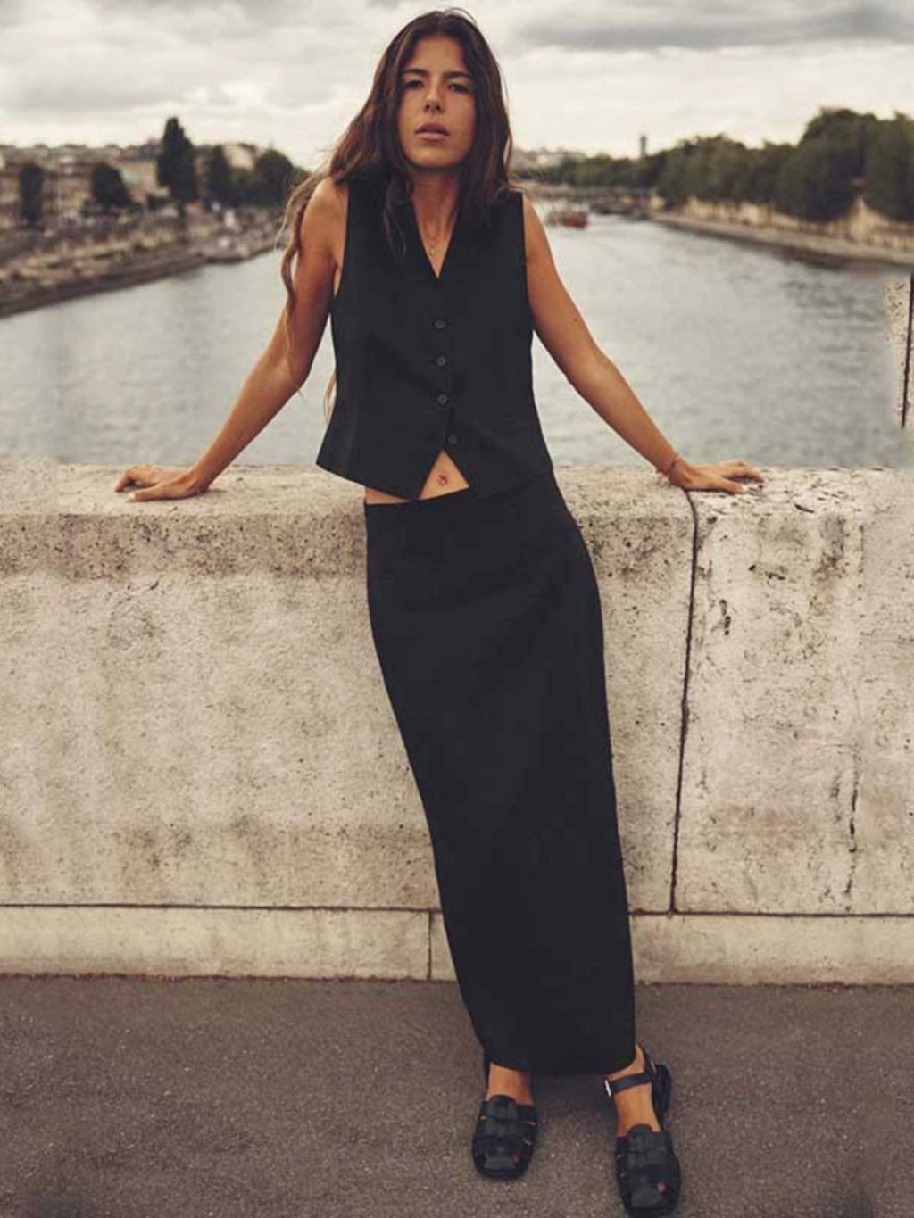 Fashion Women's Wear Blended Fabric High Waist Skirt Linen