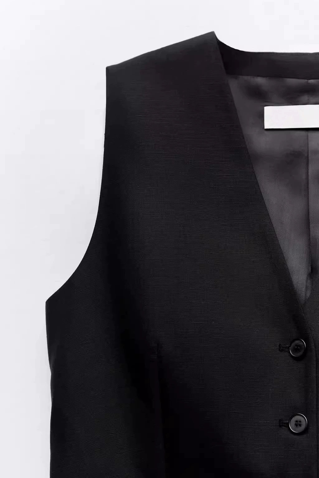 Za New Fall Women's Clothing Sleeveless V Neck Linen Vest Jacket High Waist Midi Dress 7828967 7839967