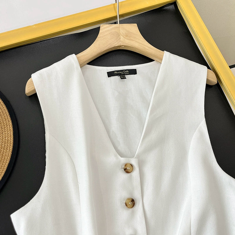 Foreign Trade Women's Clothing Original Tail Single Cut Label Genuine Casual Linen