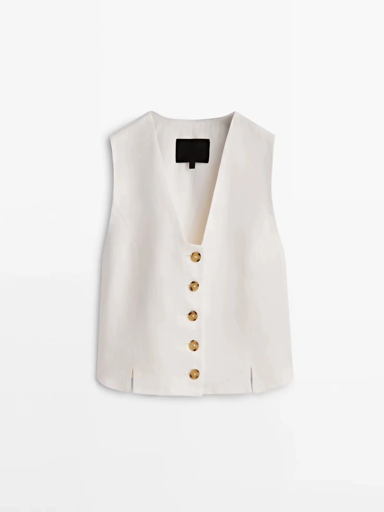 MD Summer New Arrival Single-Breasted V Neck Sleeveless Outwear Leisure Commute Short Suit Vest 6025571