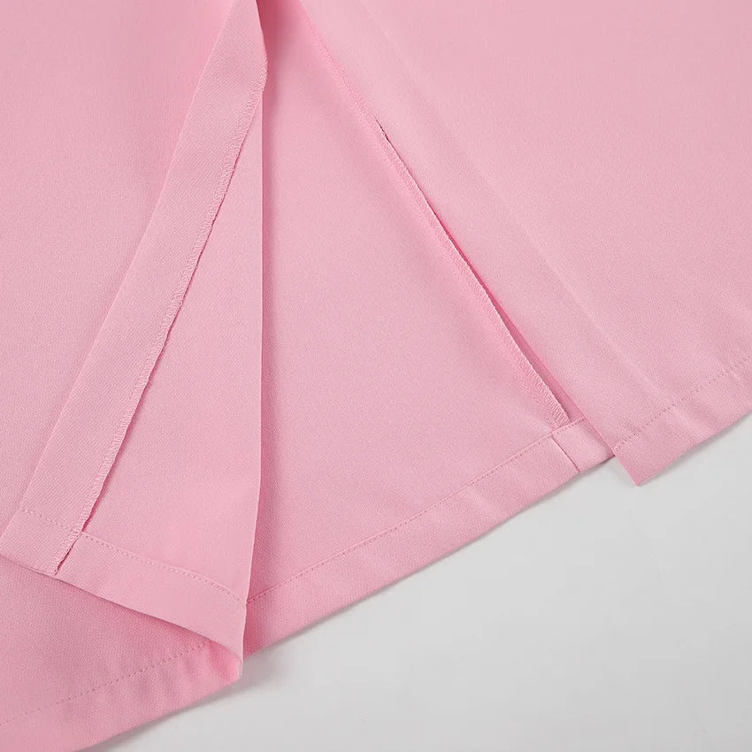 Fashionable Casual Two Piece Skirt Set Sleeveless Vest Short Top+Split Waist Skirt Autumn Two-piece Outfit For Women