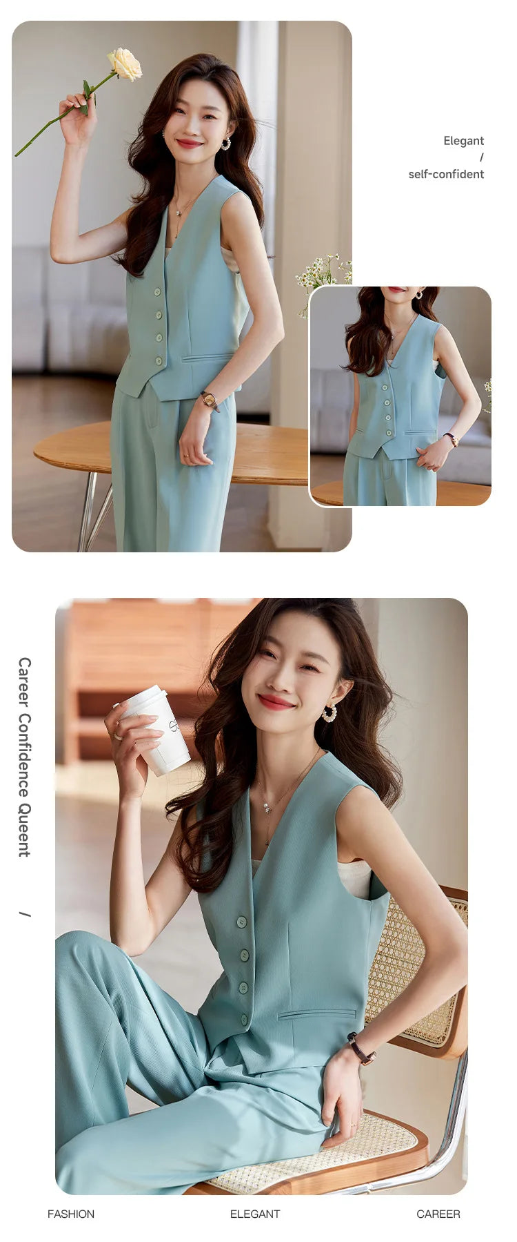 Women's White Suit Vest2024New Spring and Summer Sleeveless Waistcoat Vest Cardigan Suit Suit