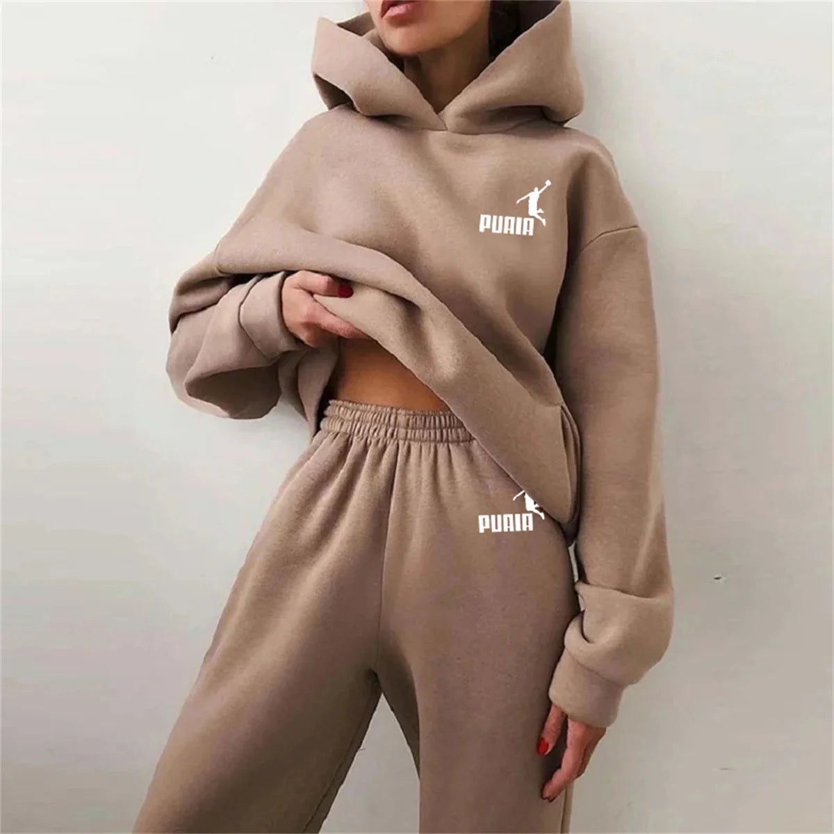 Winter Two Piece Sets Women Tracksuit Oversized Suit 2024 Autumn Trouser Suits Female Sweatshirt Solid Sports Hoodie Sportswear