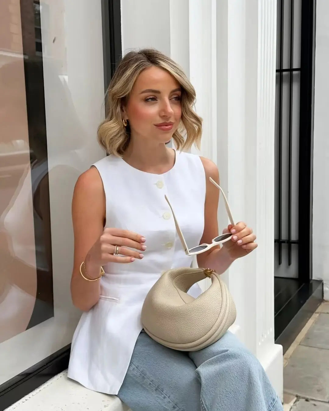 Y2K TRAF 2024 Summer Women's Suit O-Neck Long Vest Mini Shorts Sets for Women 2 Pieces Elegant Outfit Lady Shorts Two-piece Set