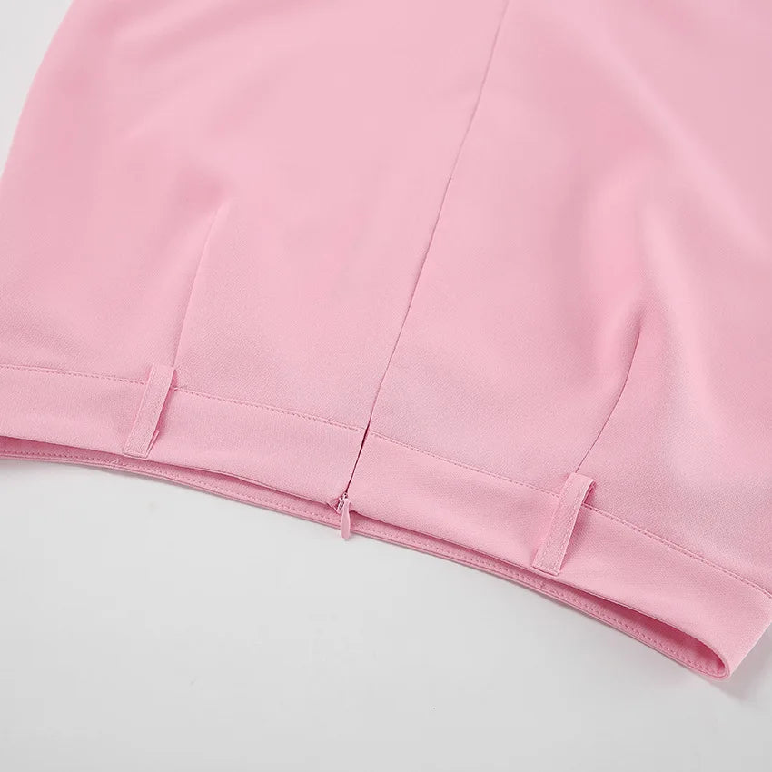 Fashionable Casual Two Piece Skirt Set Sleeveless Vest Short Top+Split Waist Skirt Autumn Two-piece Outfit For Women