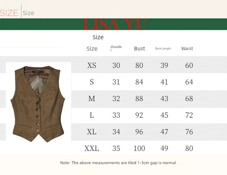 Casual Silm Slimming and Short Retro Woolen Vest