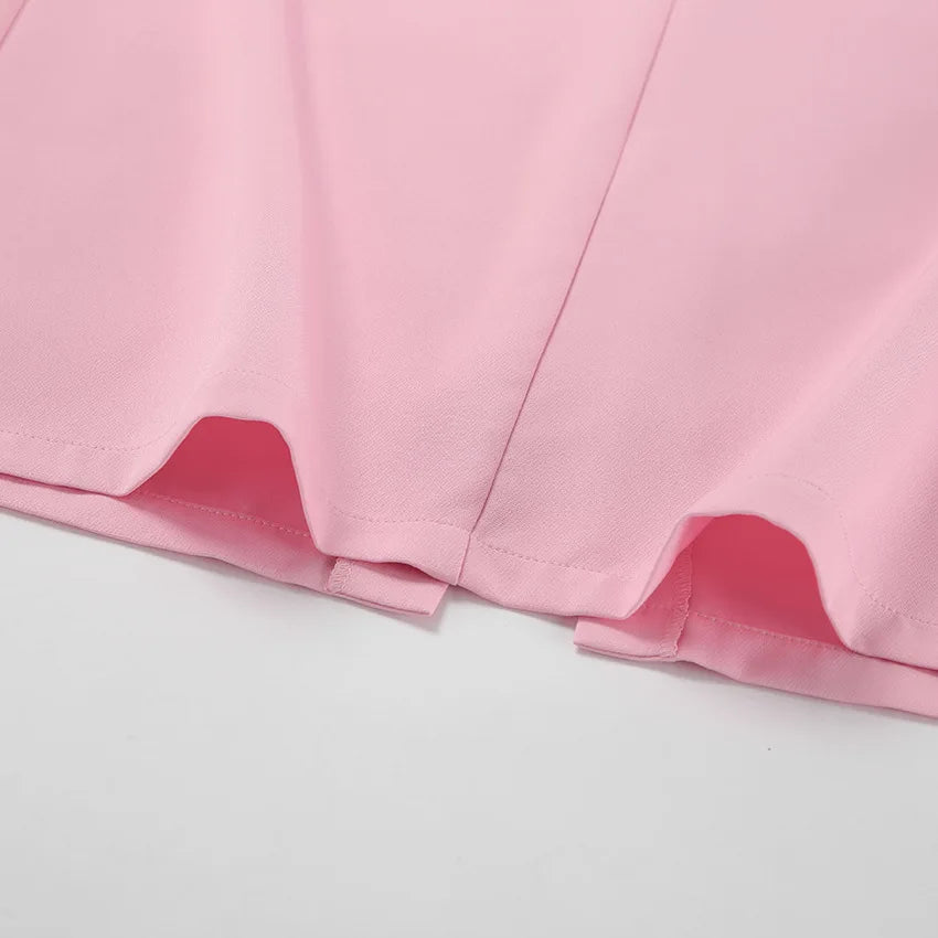 Fashionable Casual Two Piece Skirt Set Sleeveless Vest Short Top+Split Waist Skirt Autumn Two-piece Outfit For Women