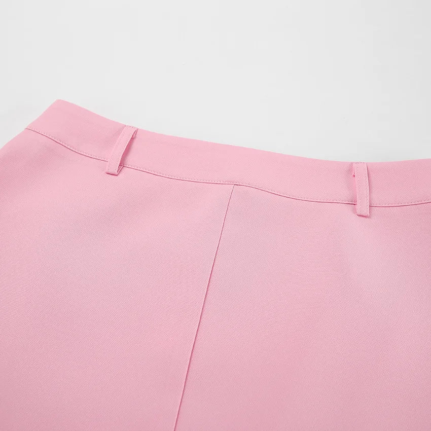 Fashionable Casual Two Piece Skirt Set Sleeveless Vest Short Top+Split Waist Skirt Autumn Two-piece Outfit For Women