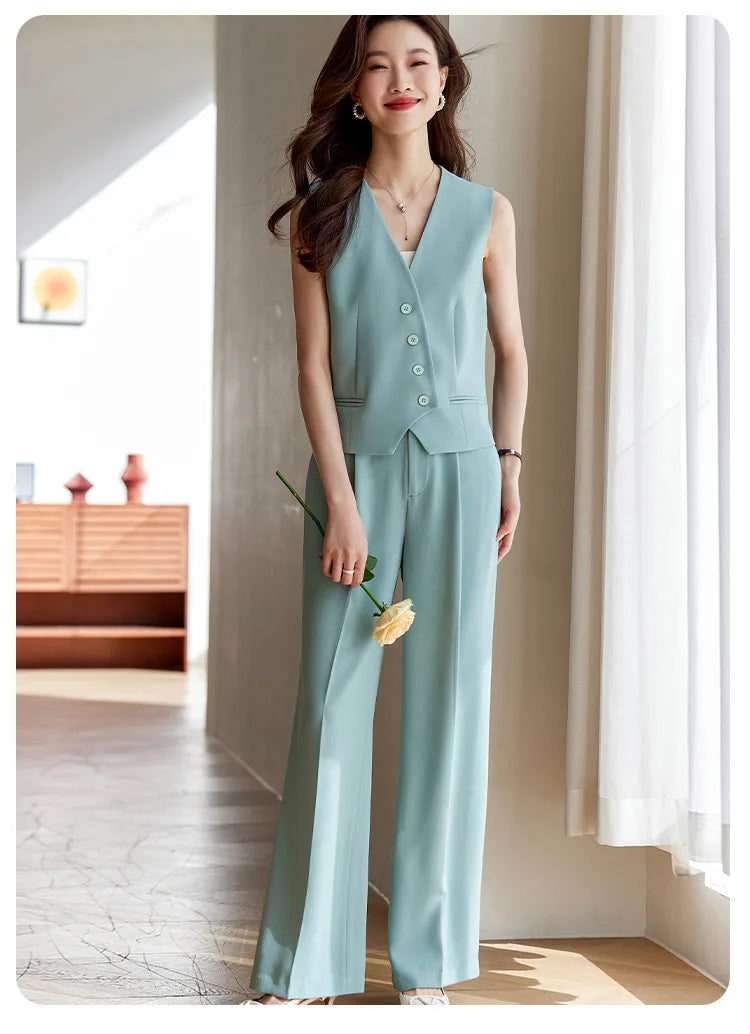 Women's White Suit Vest2024New Spring and Summer Sleeveless Waistcoat Vest Cardigan Suit Suit